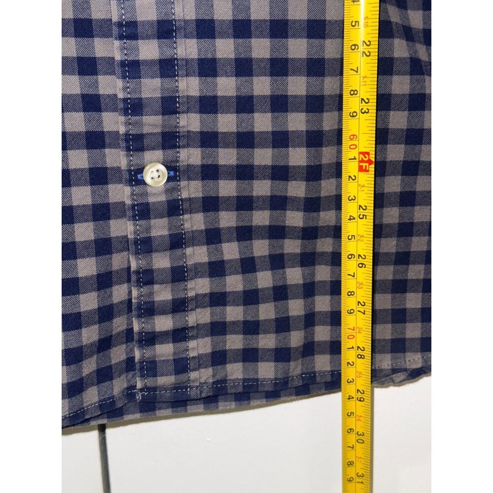 GAP Standard Fit Men Medium Blue White Gingham Button Down Shirt 100% Cotton - Picture 5 of 8